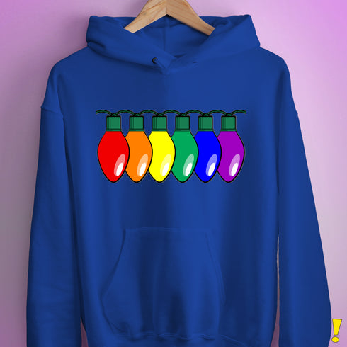 LGBTQ Pride Christmas Lights Hoodie - Royal Blue
